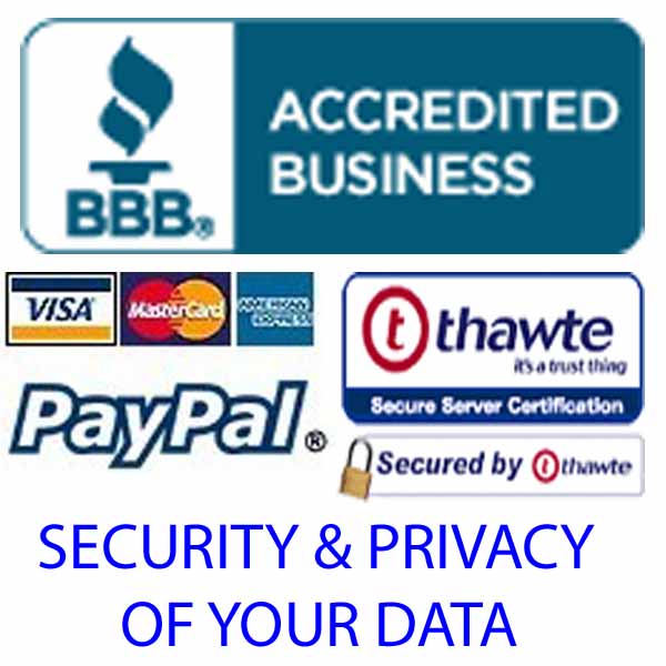 Privacy & Security: Policies & transaction security measures in place on this website.