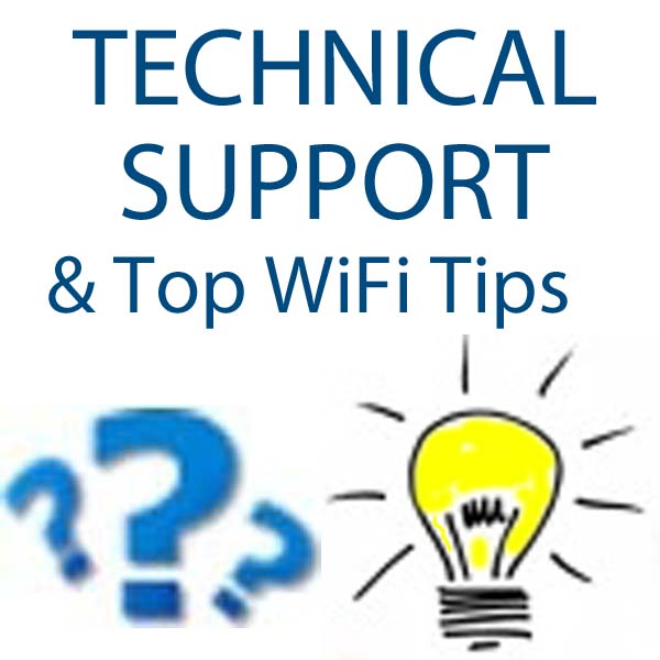 Dozens of tech support pages neatly organized in categories. Technical support for all WiFi Equipment that we sell