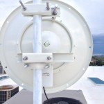 RocketDish 30dBi on roof on the office side of link